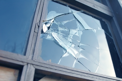 Broken Window with a Large Hole, Ready for Replacement in San Jose, CA 